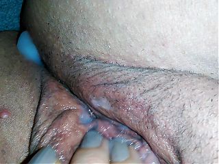 With a stranger fucked, after his chastisement, I play with my cum filled pussy Schwarze Graefin BBW Milf 